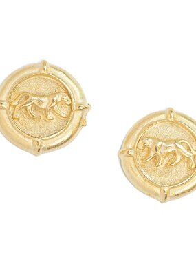 Susan Shaw Tiger Intaglio Studs (NWT)